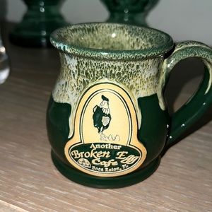 Another Broken Egg cafe Boca Raton Florida hand thrown coffee mug green